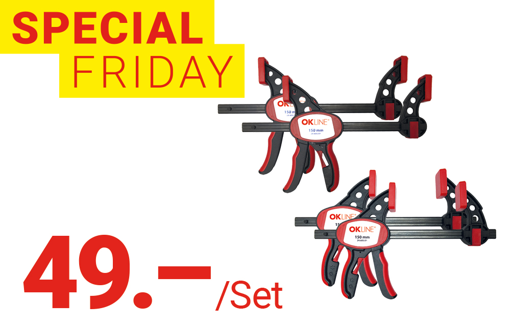 Special Friday: Jeu de serre-joints rapides OK-LINE 4 pièces